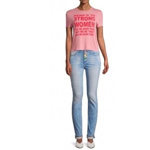alice and olivia rainbow button jeans